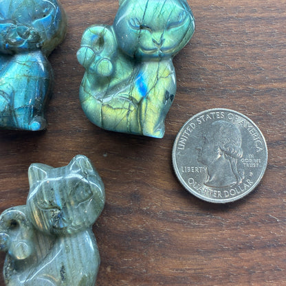 Labradorite Carving - Cat - Flatback