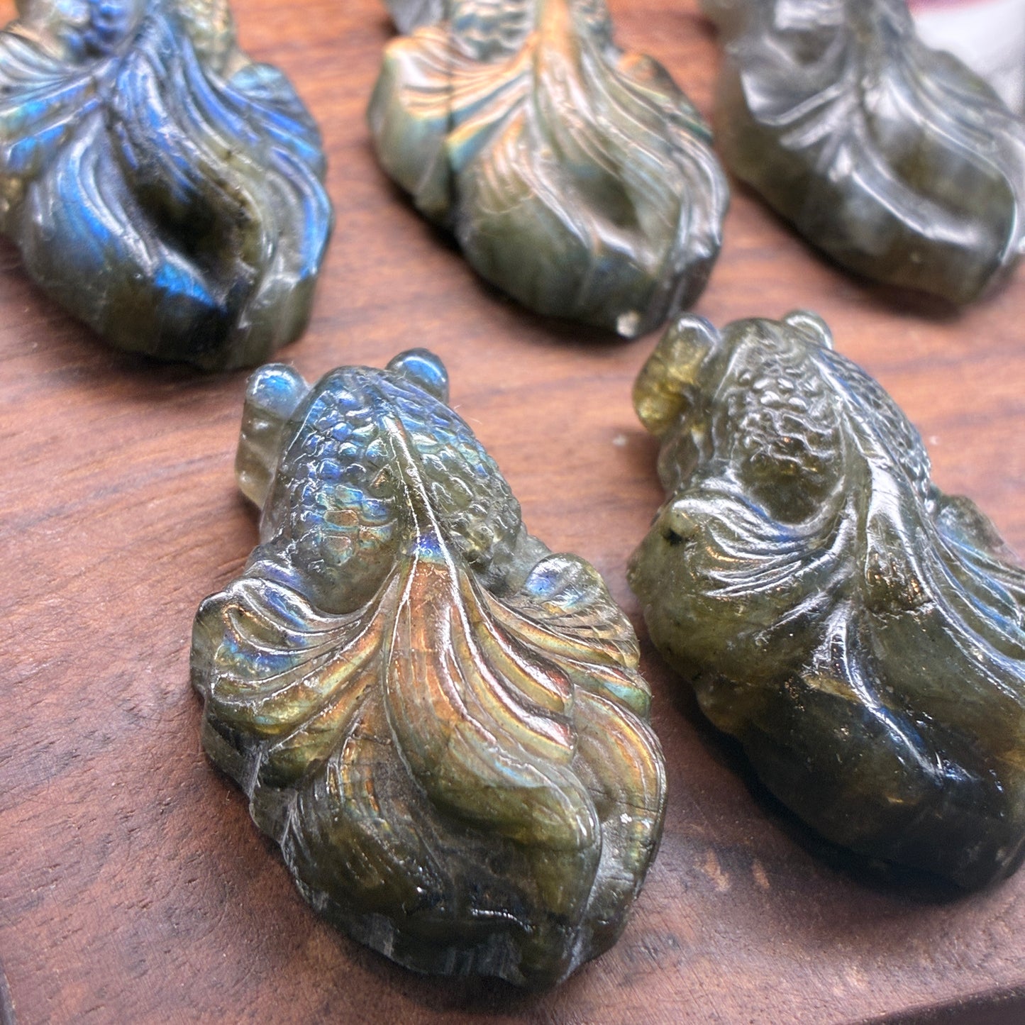 Labradorite Carving - Goldfish - Flatback