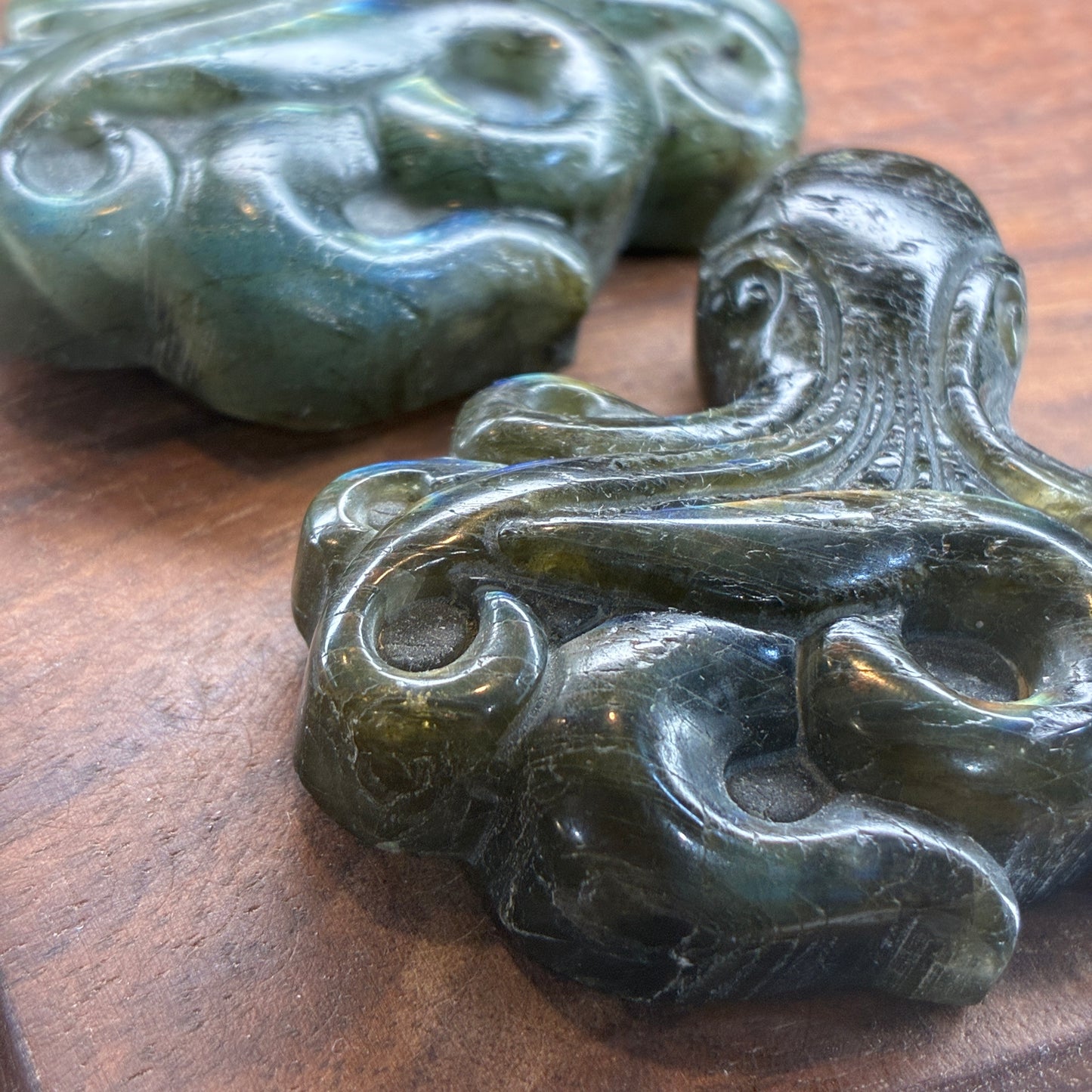 Labradorite Carving - Octopus - Flatback
