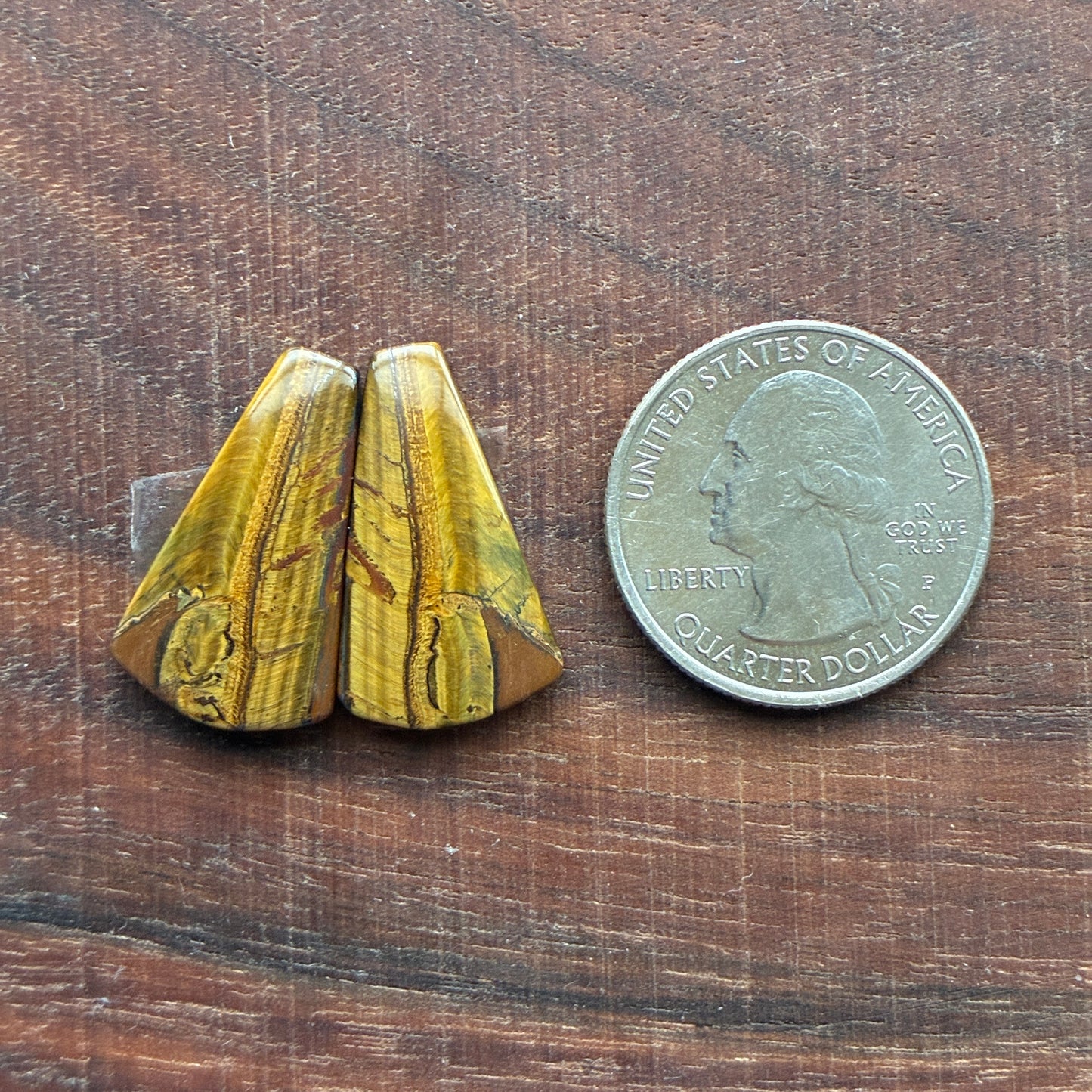 Cabochon Pair - Tiger eye - Oval - Teardrop
