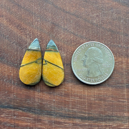 Cabochon Pair - Tiger eye - Oval - Teardrop