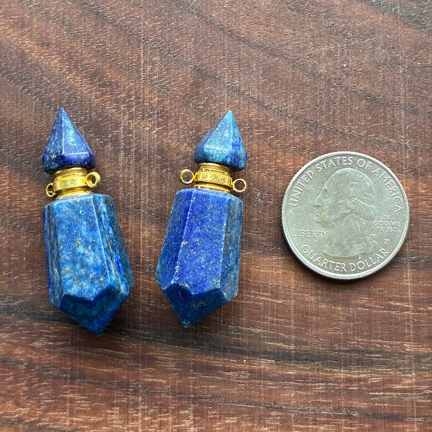 Mini Perfume Bottle - Lapis Lazuli - Clear Quartz - Amethyst - Red Jasper - Flower Agate