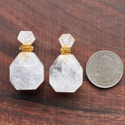 Mini Perfume Bottle - Lapis Lazuli - Clear Quartz - Amethyst - Red Jasper - Flower Agate