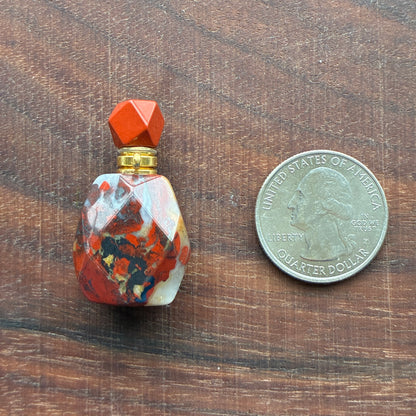 Mini Perfume Bottle - Lapis Lazuli - Clear Quartz - Amethyst - Red Jasper - Flower Agate