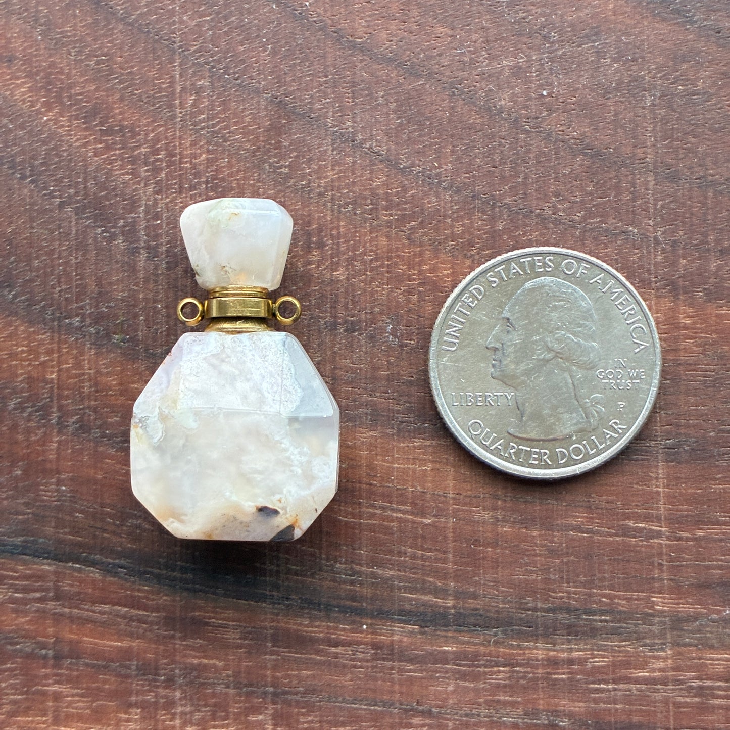 Mini Perfume Bottle - Lapis Lazuli - Clear Quartz - Amethyst - Red Jasper - Flower Agate