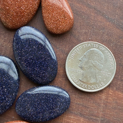 Sandstone Cabochon - Gold - Blue - Green