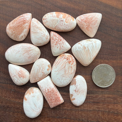 Pink Scolecite - Cabochon - Pendant - Ring - Oval - Teardrop