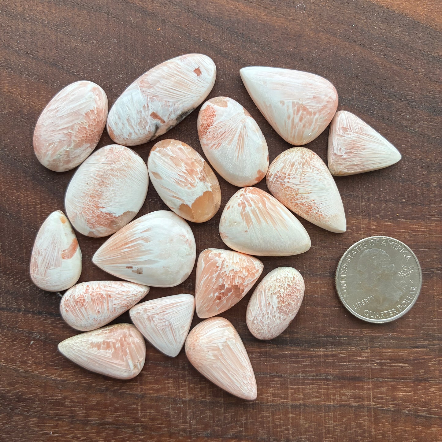 Pink Scolecite - Cabochon - Pendant - Ring - Oval - Teardrop