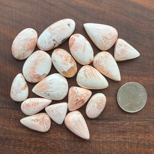 Pink Scolecite - Cabochon - Pendant - Ring - Oval - Teardrop