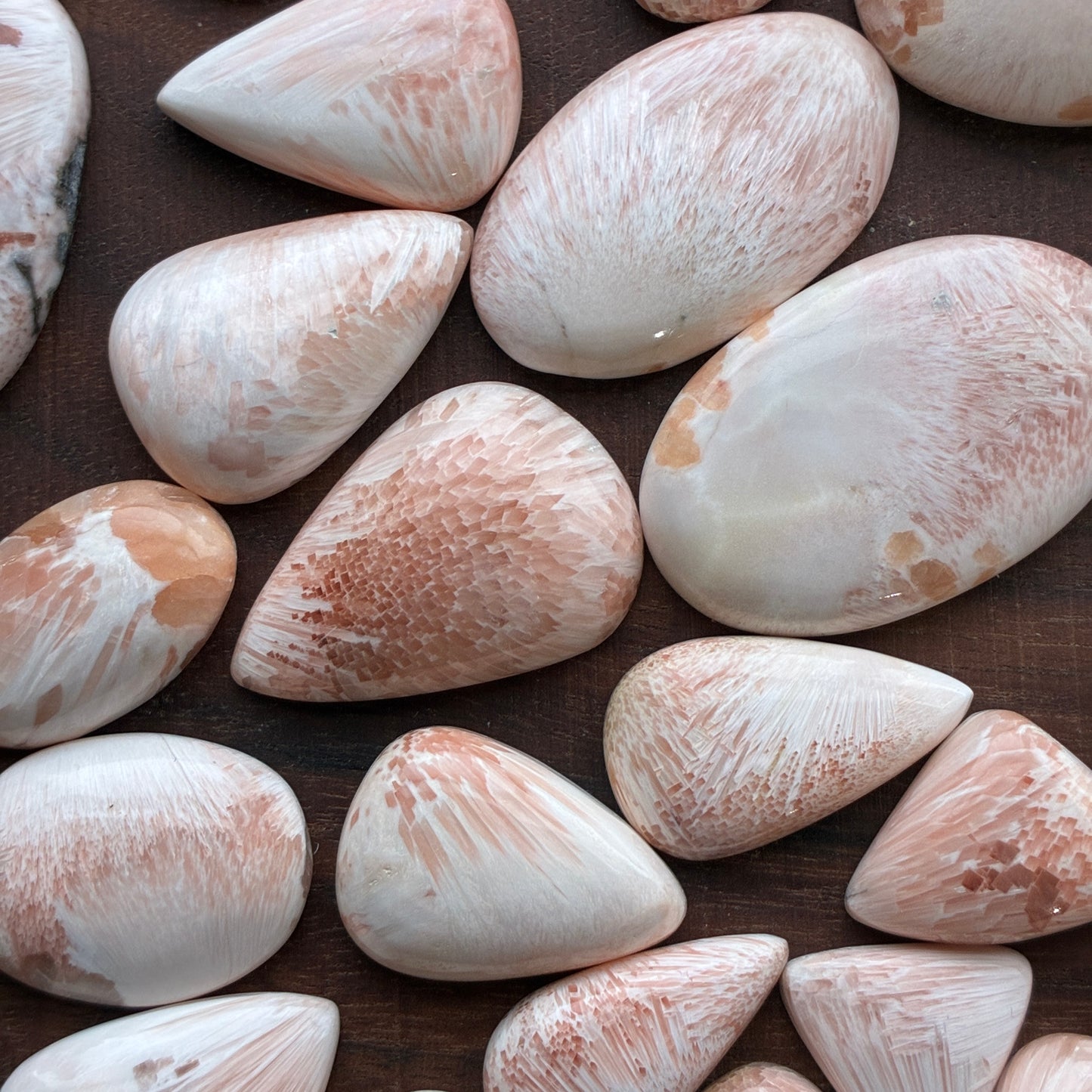 Pink Scolecite - Cabochon - Pendant - Ring - Oval - Teardrop