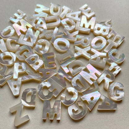 * PRE-ORDER* Mother of Pearl -  Alphabet Bead - 10mm