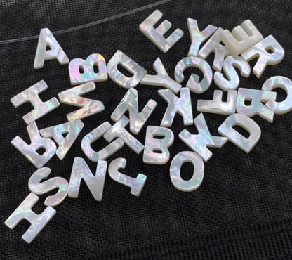 * PRE-ORDER* Mother of Pearl -  Alphabet Bead - 10mm