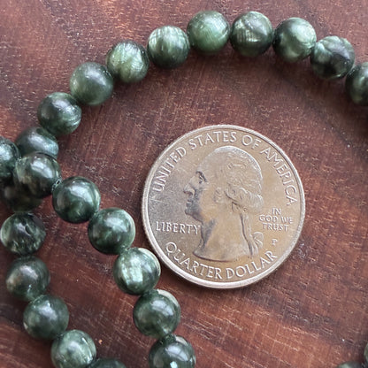 Seraphinite 6-7mm Bead Bracelet
