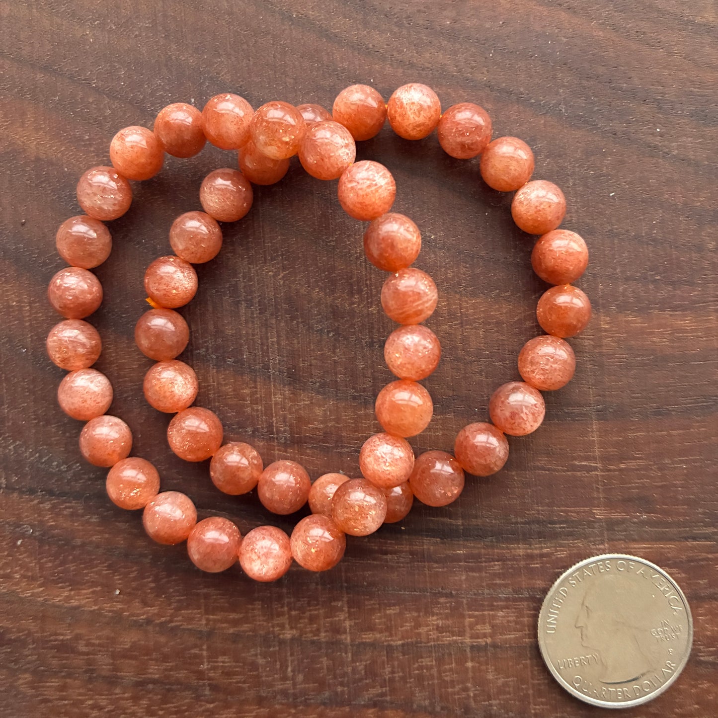 Sunstone 8mm Bead Bracelet