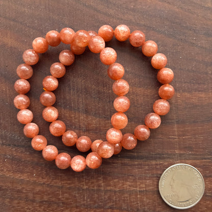 Sunstone 8mm Bead Bracelet
