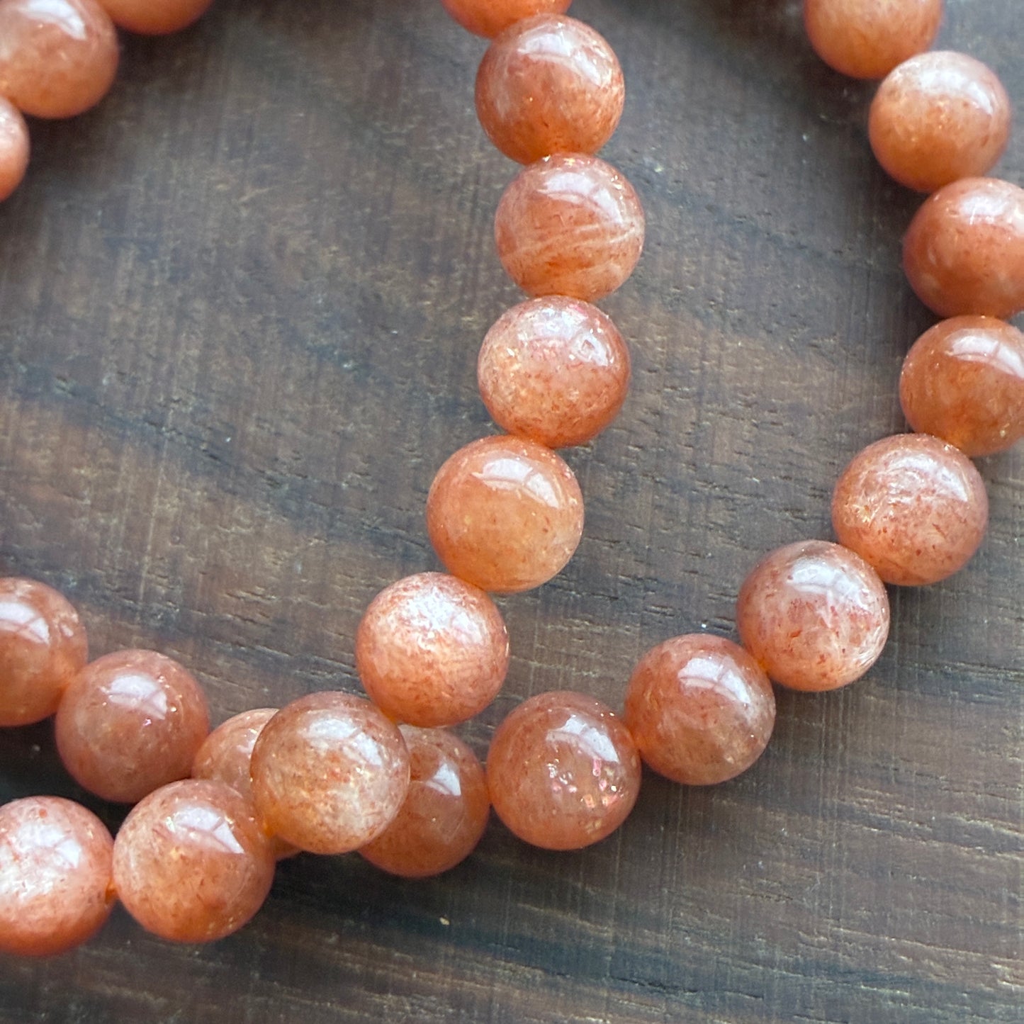 Sunstone 8mm Bead Bracelet