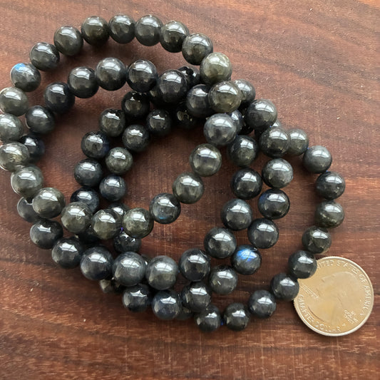 Deep Blue Labradorite 8-9mm Bead Bracelet
