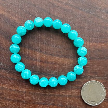 Amazonite 9-10mm Bead Bracelet