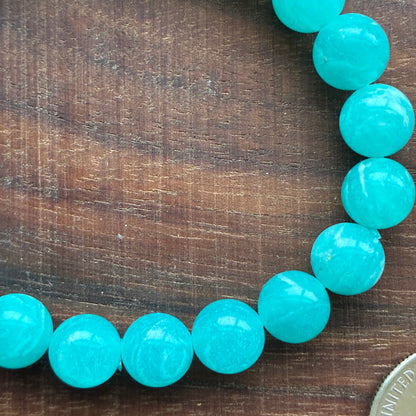 Amazonite 9-10mm Bead Bracelet