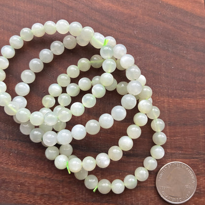 Green Moonstone 7-8mm Bead Bracelet