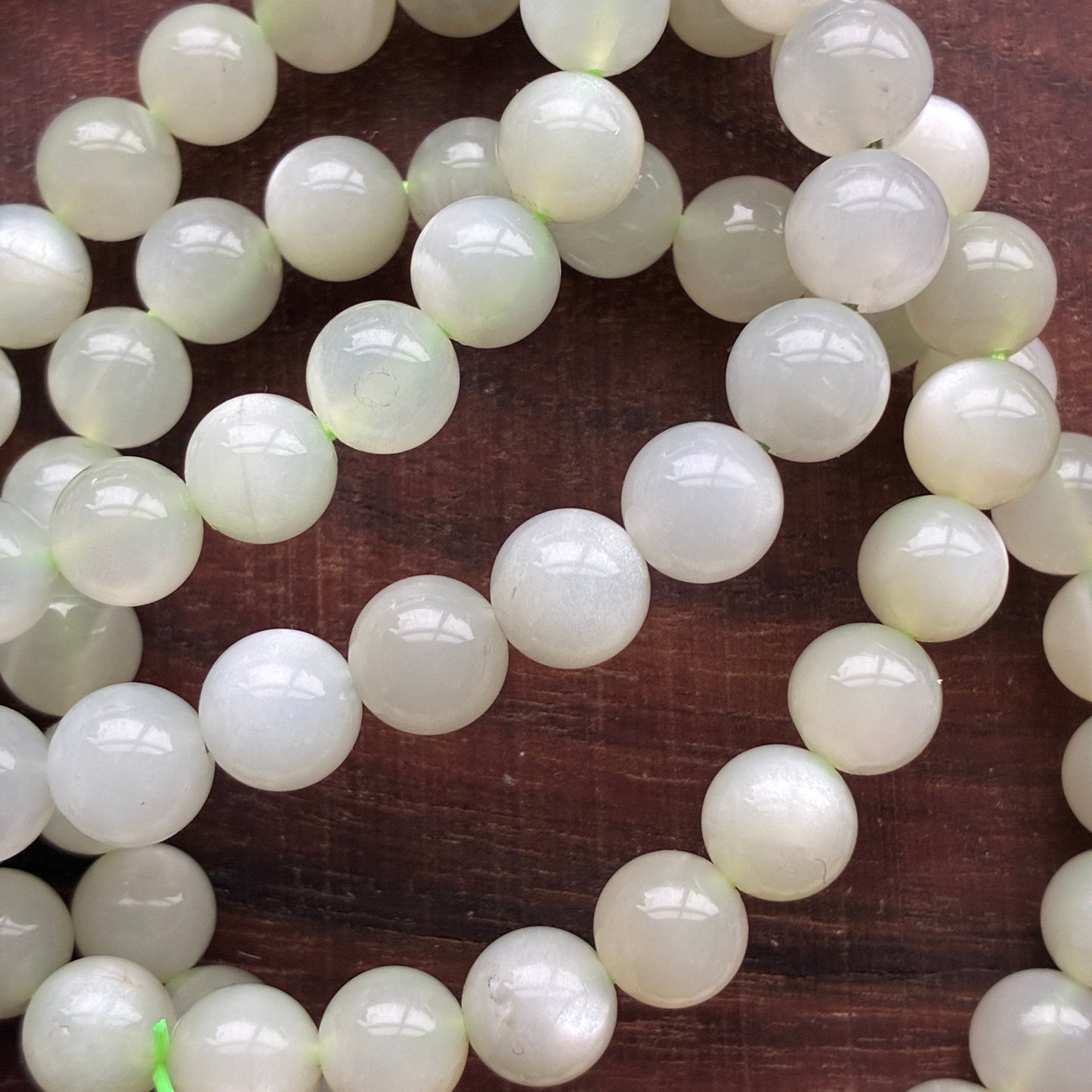 Green Moonstone 7-8mm Bead Bracelet