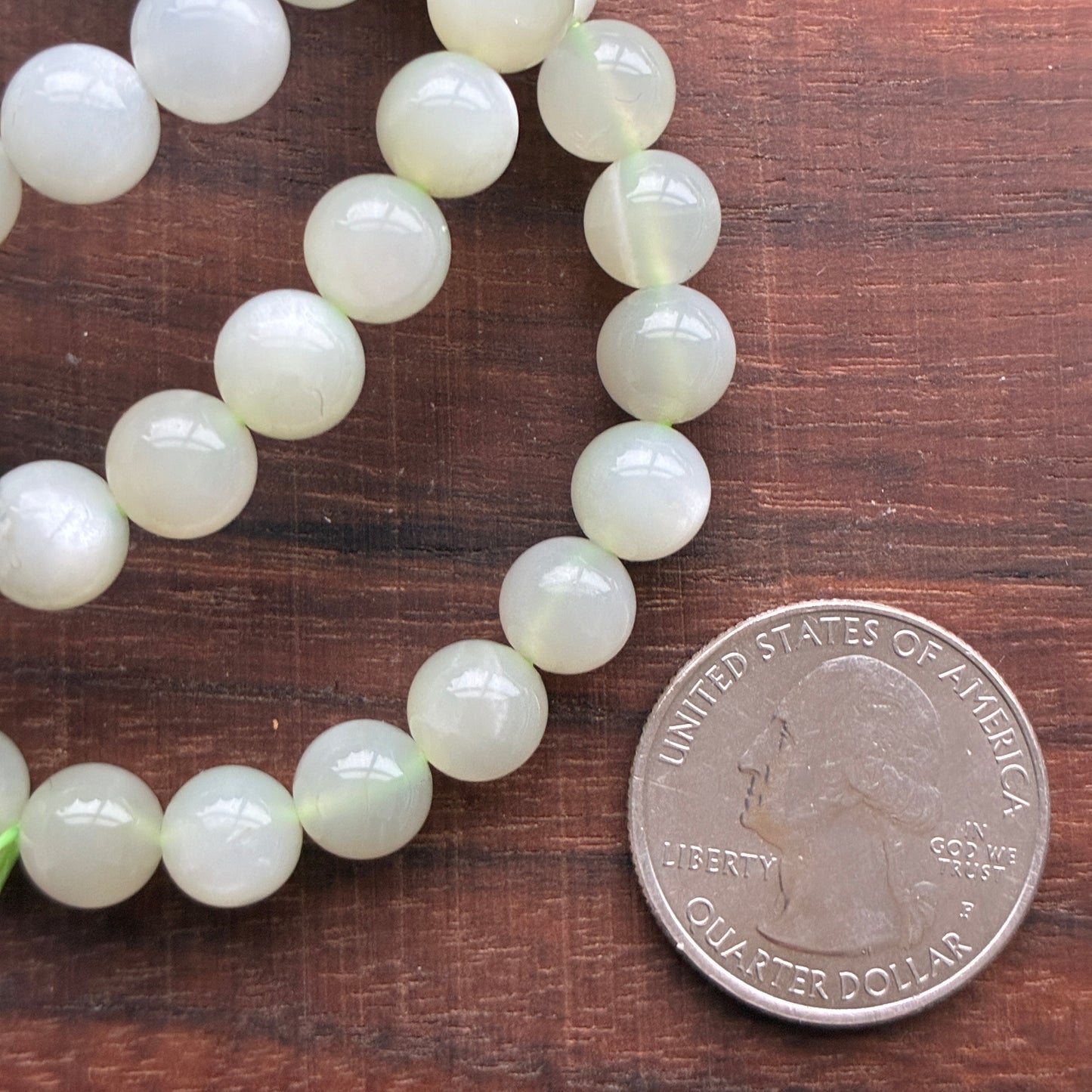 Green Moonstone 7-8mm Bead Bracelet