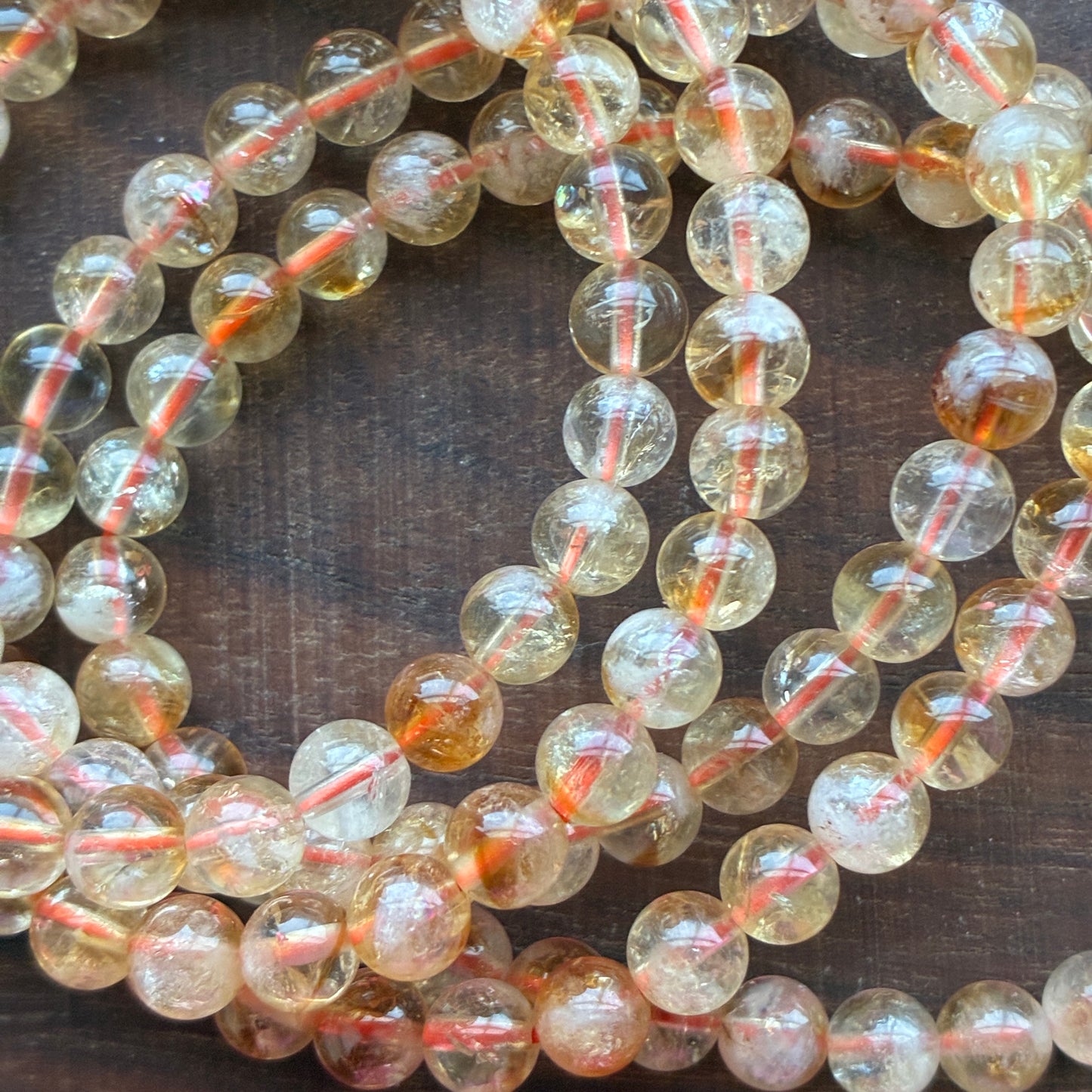 Citrine 6mm Bead Bracelet