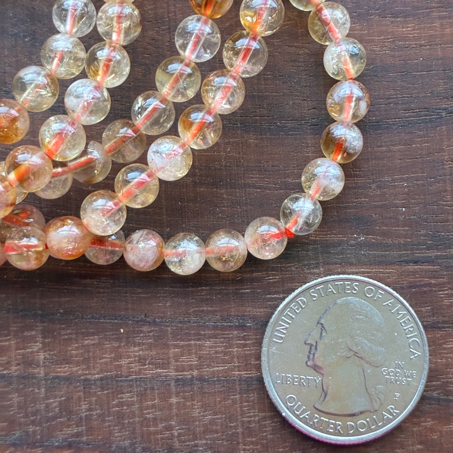 Citrine 6mm Bead Bracelet
