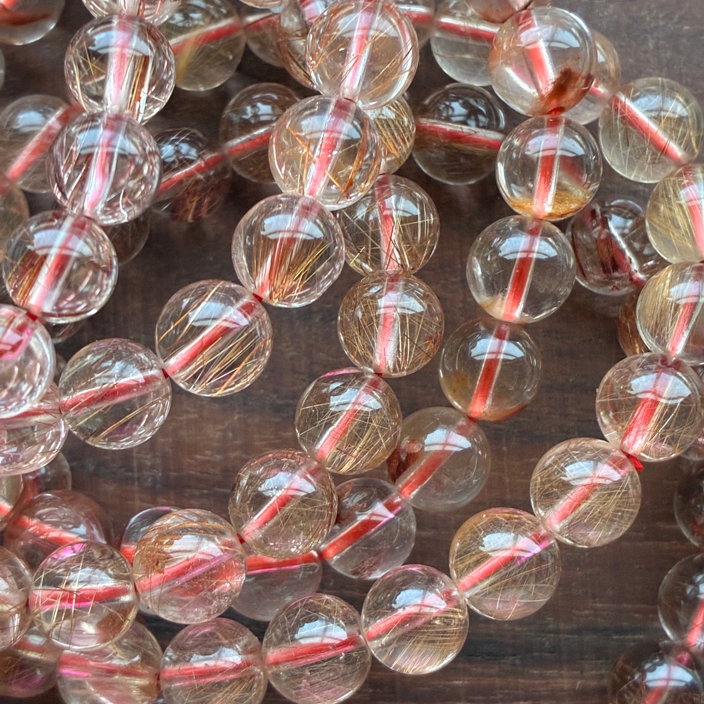 Copper Rutile 8-9mm Bead Bracelet