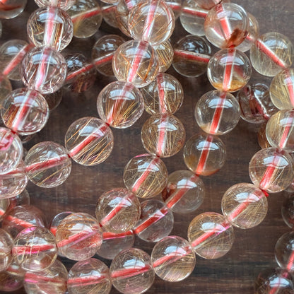 Copper Rutile 8-9mm Bead Bracelet