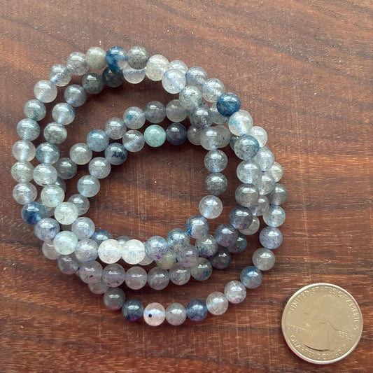 Blue Strawberry Quartz 7mm Bead Bracelet