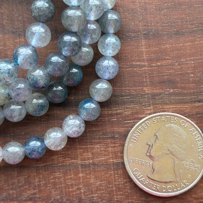 Blue Strawberry Quartz 7mm Bead Bracelet