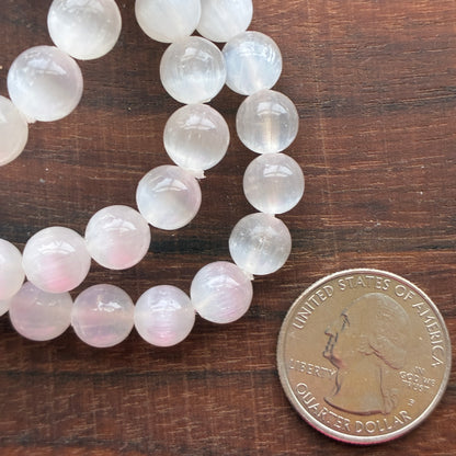 Selenite / Satin Spar 8mm Bead Bracelet