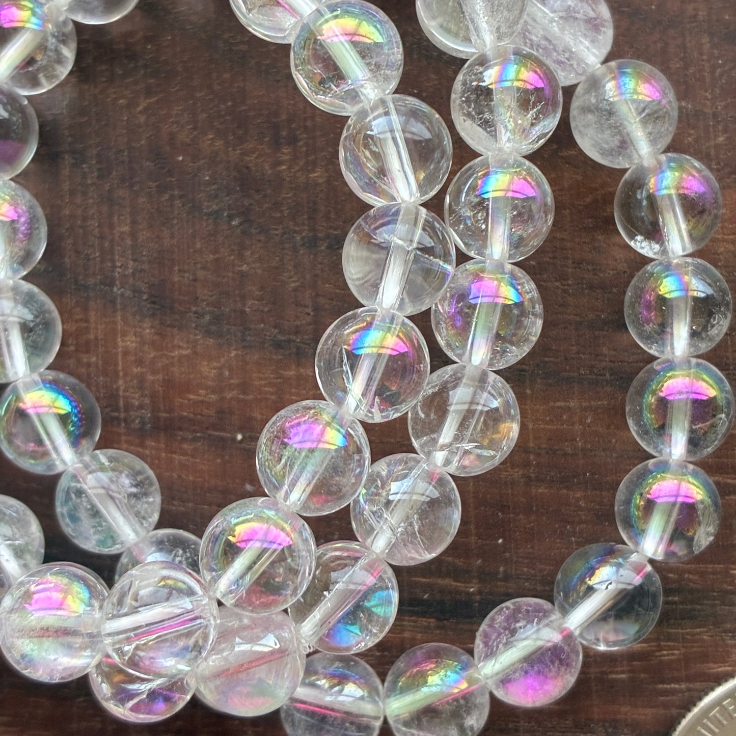 Aura Quartz 8mm Bead Bracelet