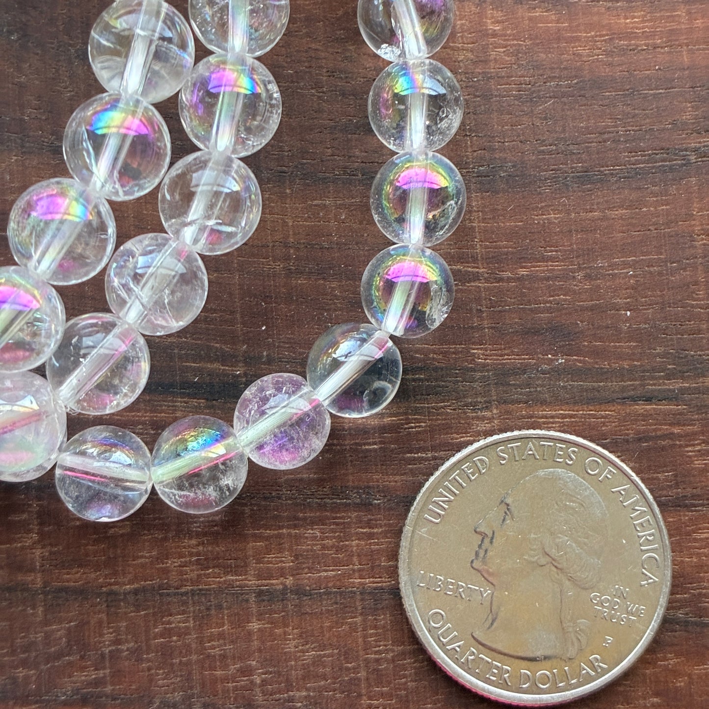 Aura Quartz 8mm Bead Bracelet