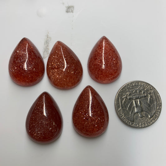 Sparkle Strawberry Quartz Cabochon