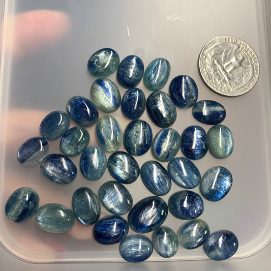Blue Green Kyanite Cabochon - Small Oval