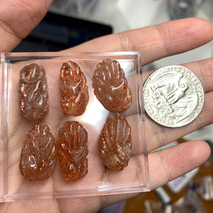 Sunstone 9tail fox - Small Pendant Size