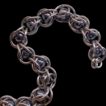 Stainless Steel Men Bracelet - Hematite / Cat Eye / Shungite