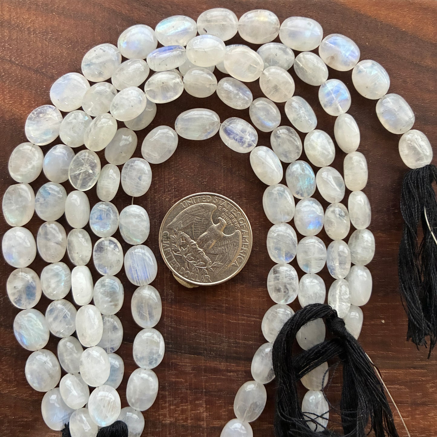 8 inch Moonstone Oval Bead Strand 8x10mm