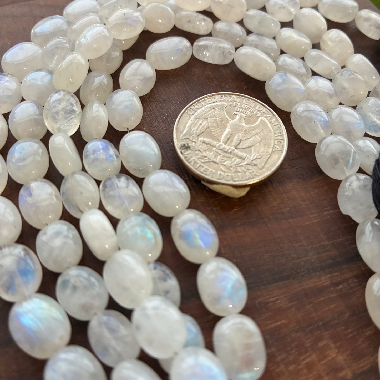 8 inch Moonstone Oval Bead Strand 8x10mm