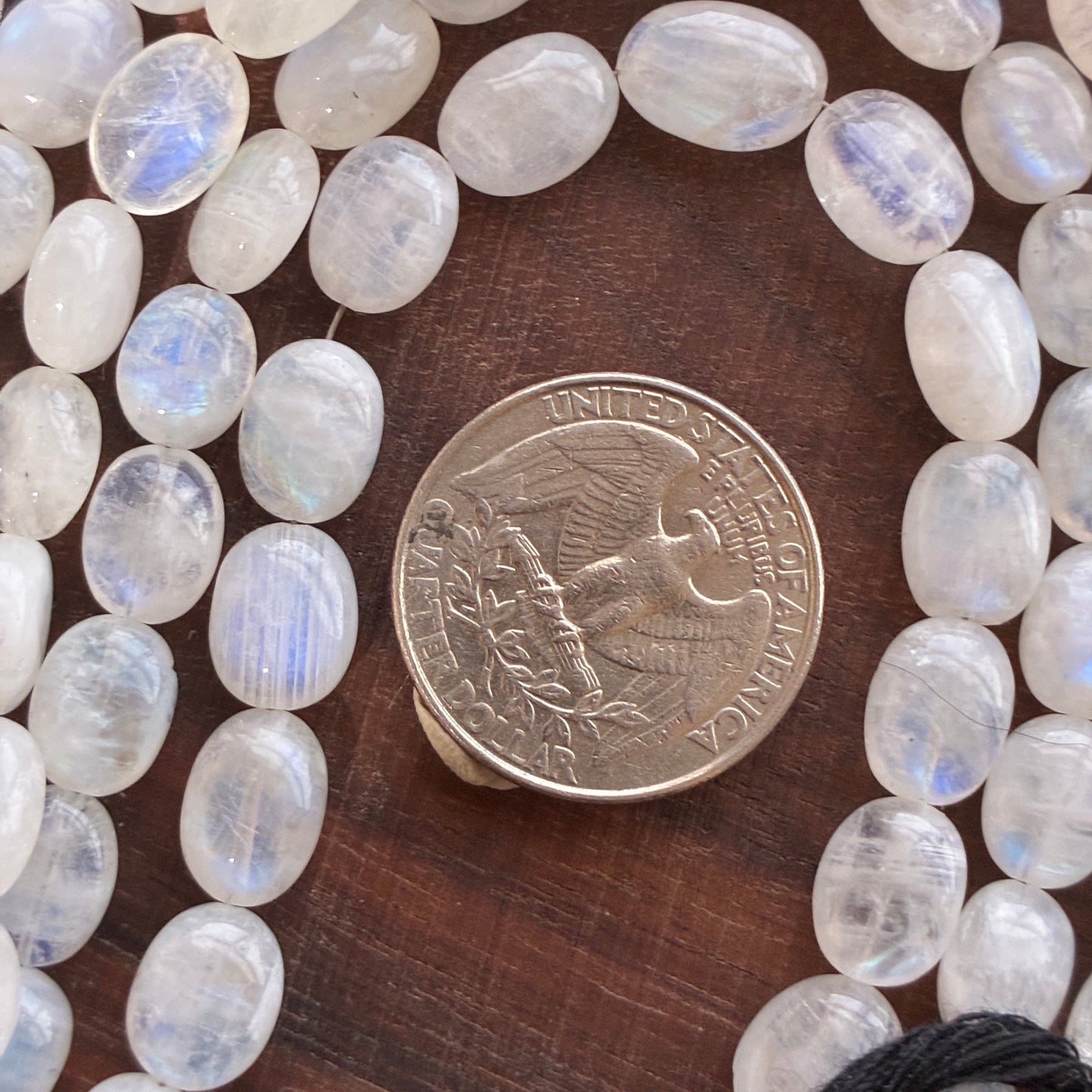 8 inch Moonstone Oval Bead Strand 8x10mm