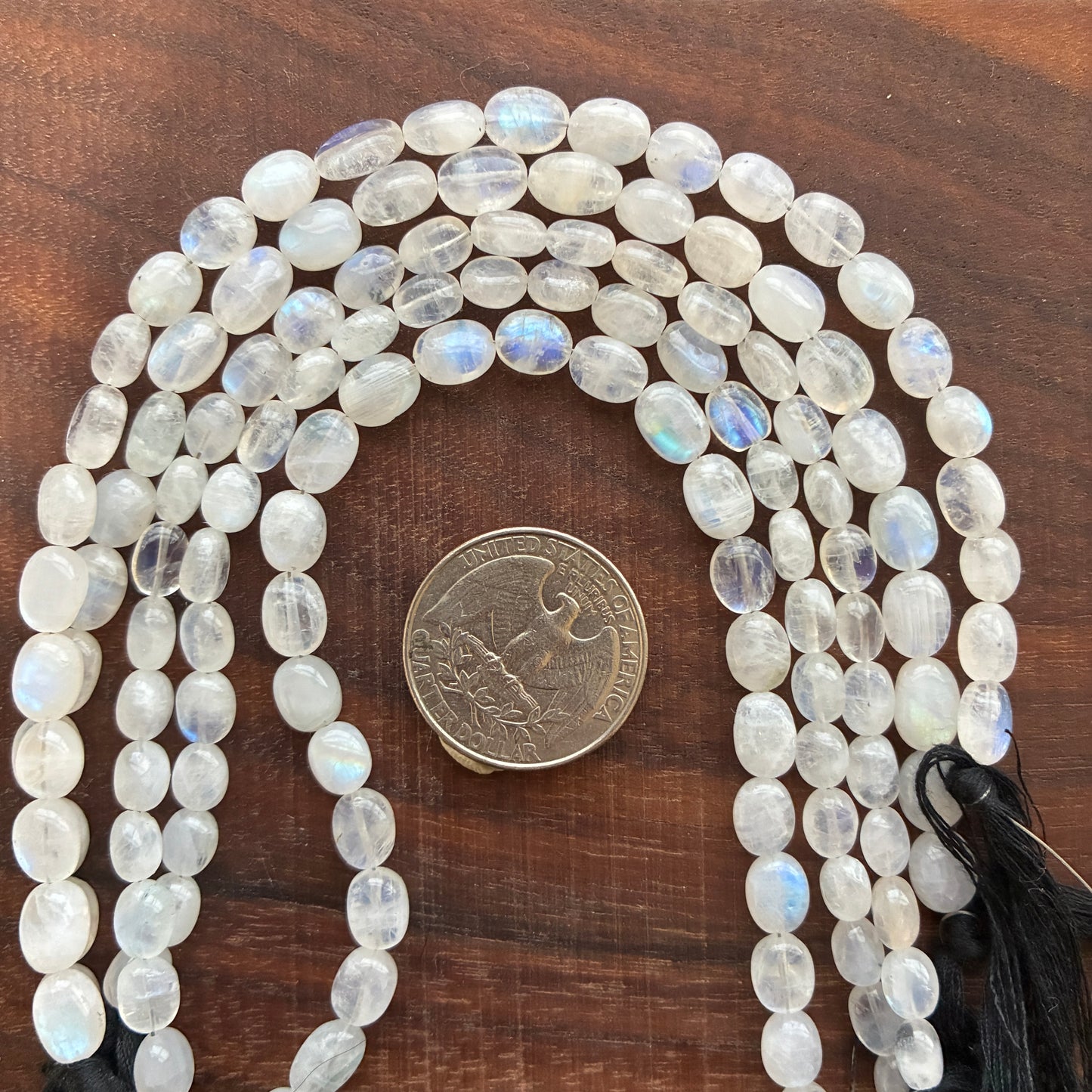 8 inch Moonstone Oval Bead Strand