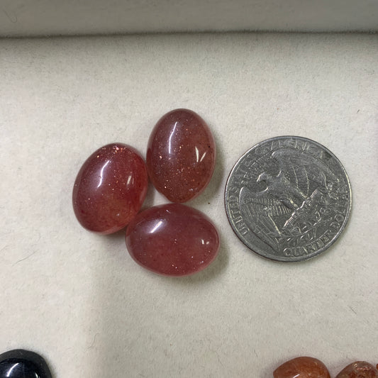 Strawberry Cabochon - Oval - Sparkly