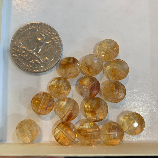 Loose Bead - Citrine - Faceted Double sides