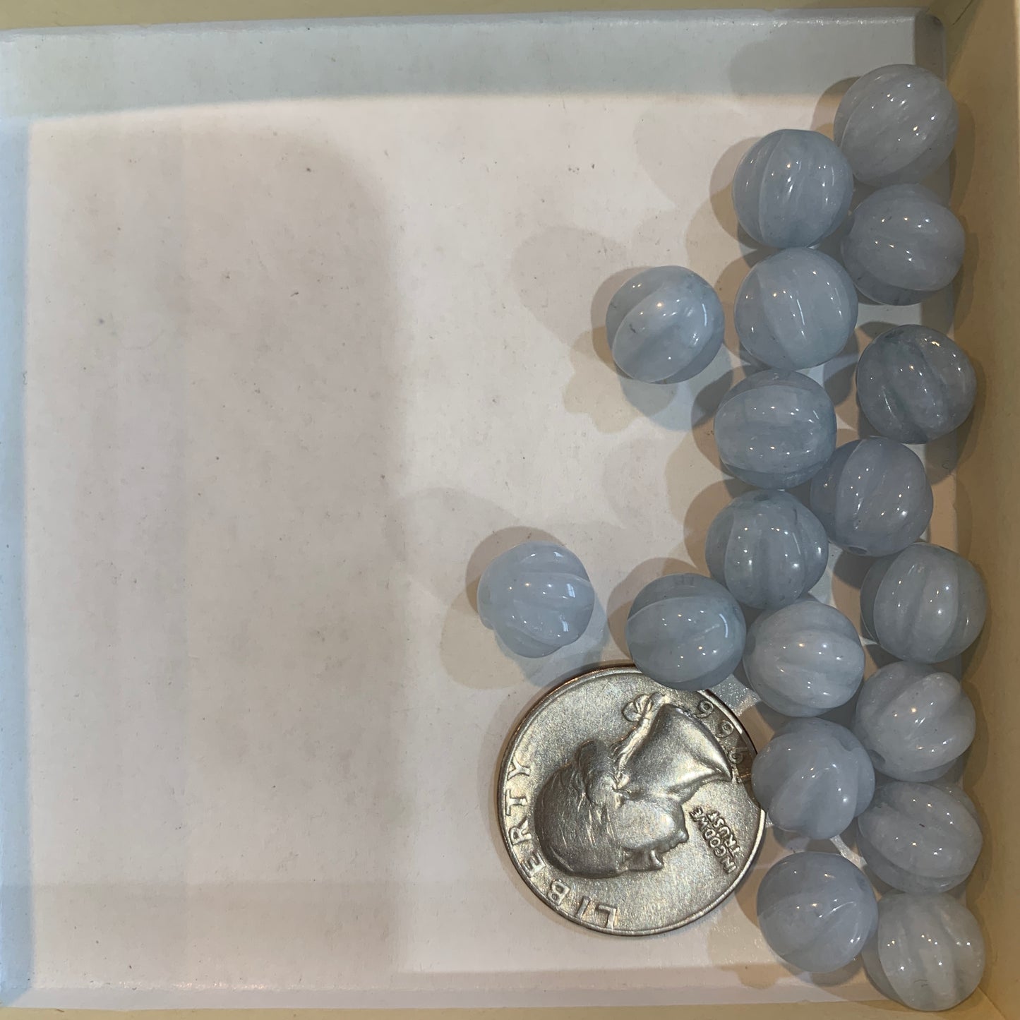 Loose Bead - Pumpkin - Aquamarine - Red Jasper - Agate