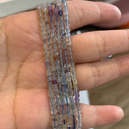 IN STOCK - Faceted Strand - Amazonite - Lab / Grey Moonstone - Rainbow Tourmaline - Moonstone - Indian Moss - 4mm - 2mm - 3mm
