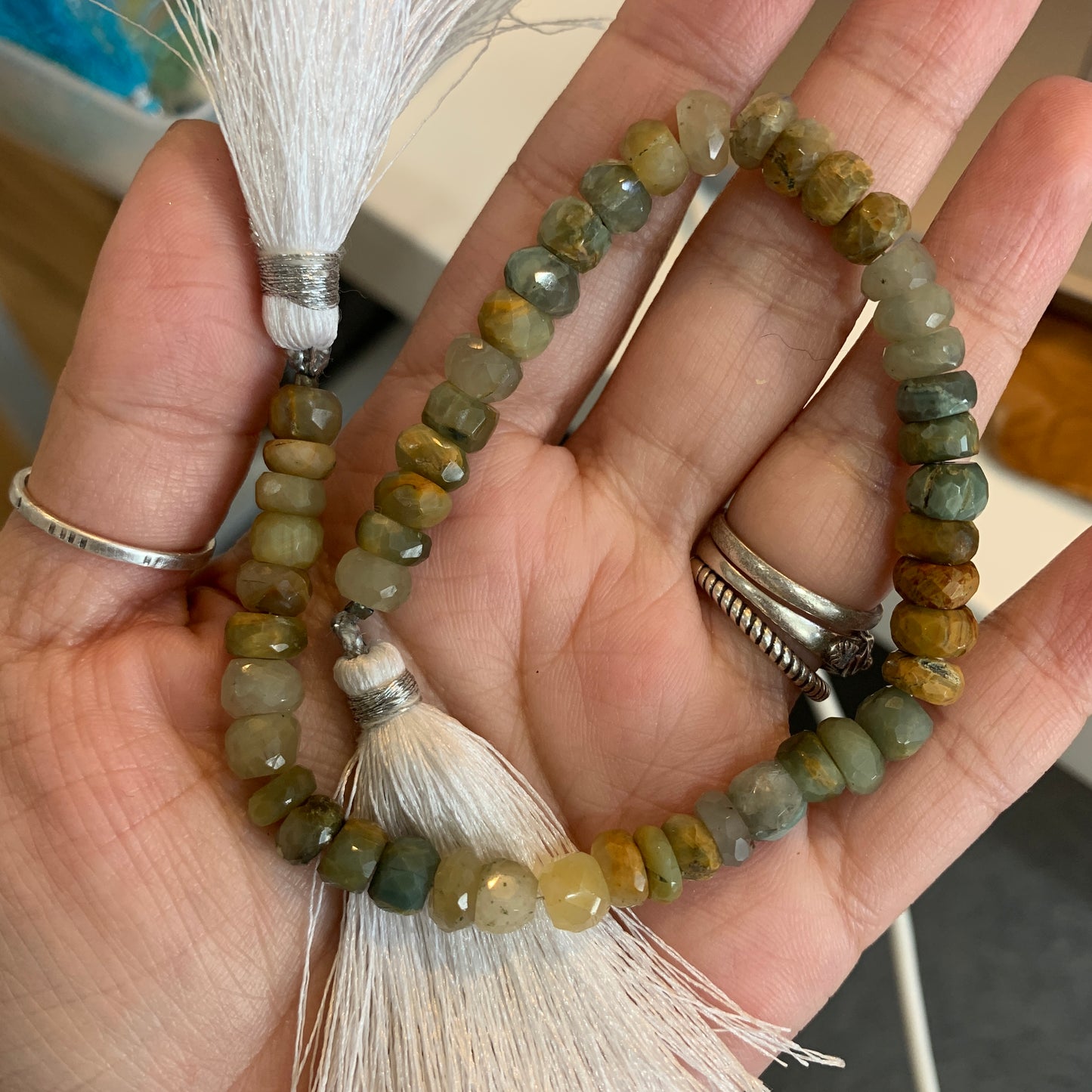 LAST STOCK - 8" - Briolette - Faceted Rondelle - Strand