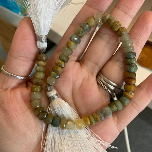 LAST STOCK - 8" - Briolette - Faceted Rondelle - Strand