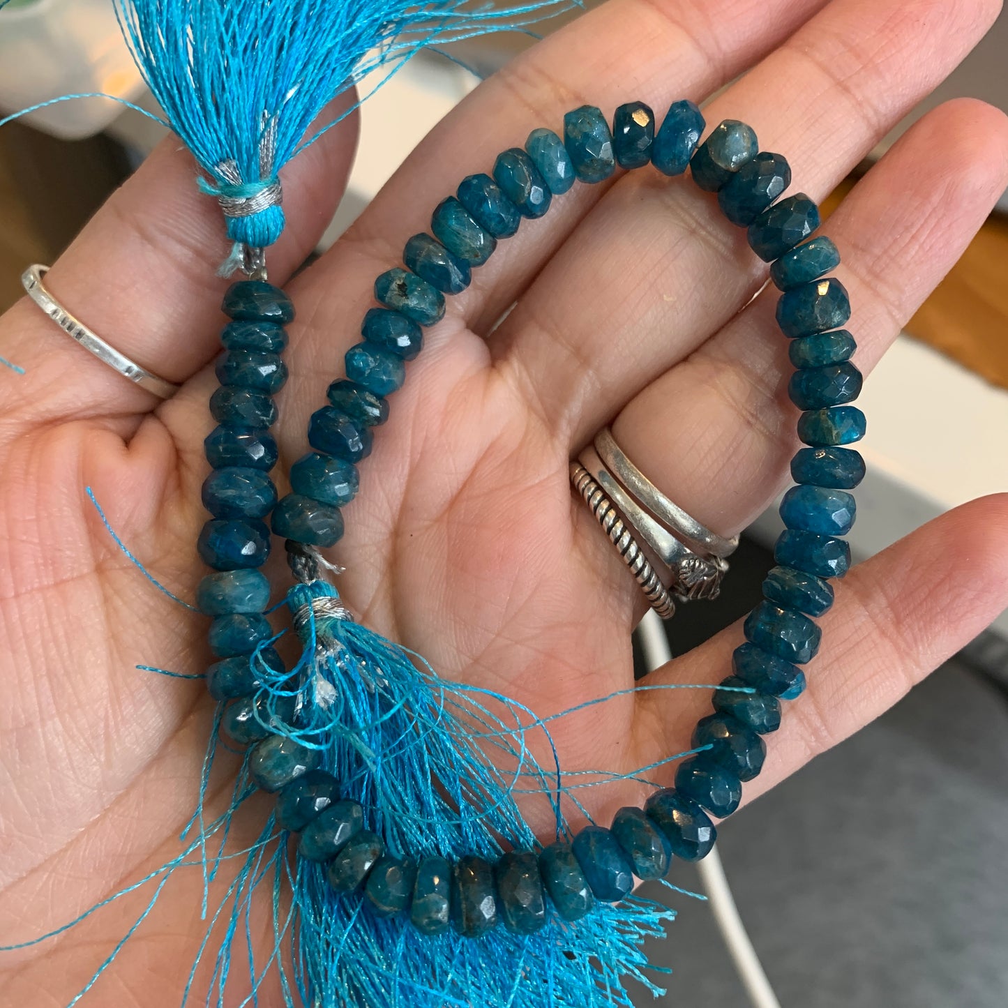 LAST STOCK - 8" - Briolette - Faceted Rondelle - Strand